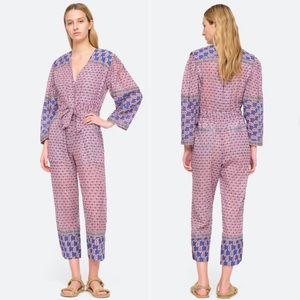 Sea NY Bianca Floral Paisley Boho Jumpsuit / Blue Pink / Size 4 / Sea New York